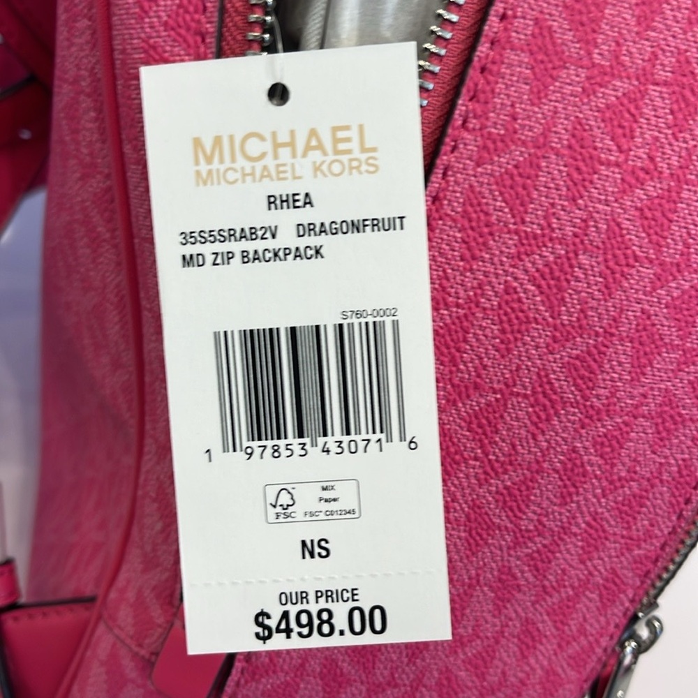 Michael Kors Rhea Medium Signature Logo Backpack
Dragonfruit
NWT - Picture 8 of 16